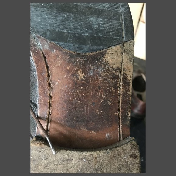 Vintage Brass Boot Men's Brown Leather Dress Derby Cap Toe Shoe Italy,  Size 11 - Picture 8 of 11